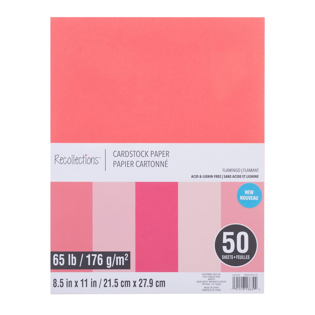 12 Packs: 50 ct. (600 total) Flamingo 8.5 x 11 Cardstock Paper by  Recollections™
